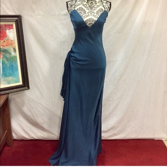 Nicole Miller Dresses & Skirts - Nicole Miller 100% Silk Teal Tie Hip Dress